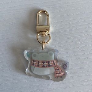 Cute frog acrylic chain epoxy glitter fall